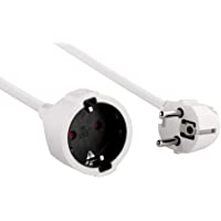 Electraline 900056 Prolongador de 2 m con Toma Schuko- Cable en espiral 3G1 mm²- Color Blanco